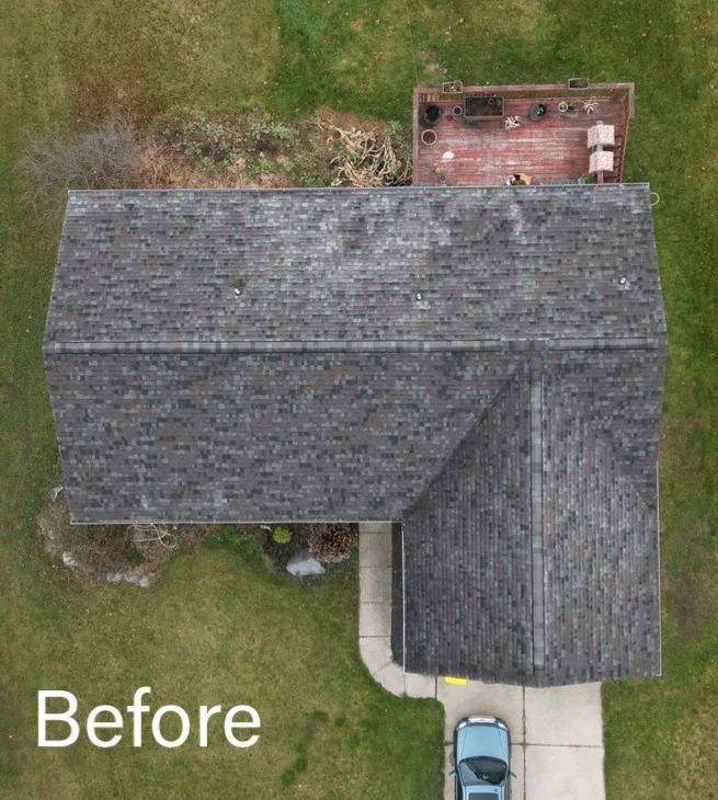 worn roof before replacement